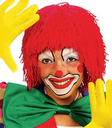 Perücke Clown aus Wolle, rot