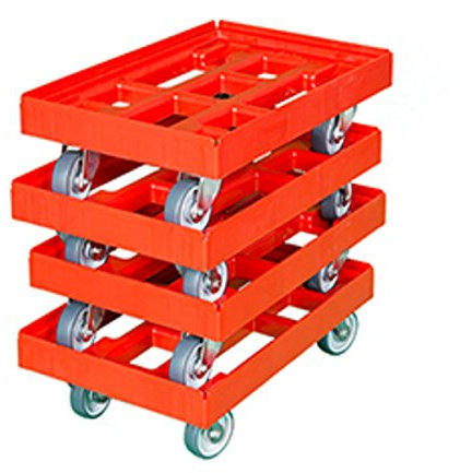 Transportroller 600 x 400 mm 4er Pack rot