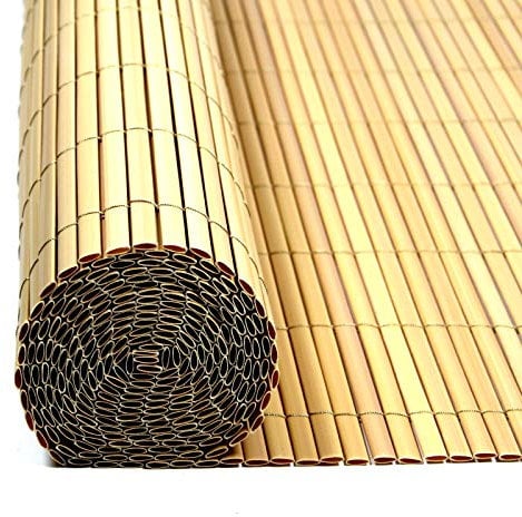 ESTEXO PVC Sichtschutzmatte aus Kunststoffröhrchen Bambus 1,0 x 4 m