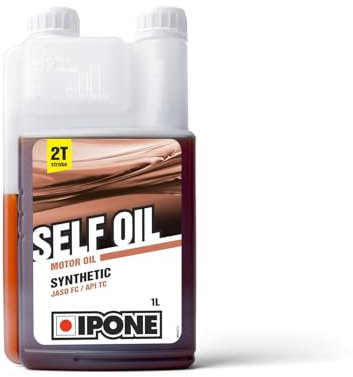 IPONE - Huile Moteur 2 Temps Self Oil – Semi-Synthétique - Pour Tous 2 Temps pour engins de jardinage – Bidon Doseur 1 Litre