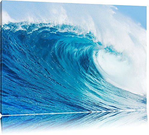 Pixxprint Atemberaubende Welle, Größe: 120x80cm, Leinwandbild, fertig gespannt, Wandbild, Dekoration, Kunstdruck, kein Poster