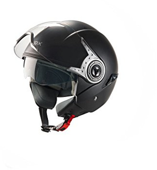 NOX Casque Jet N123 Double Visière, Noir Mat, S
