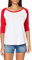 Build Your Brand Ladies 3/4 Contrast Raglan Tee M,White