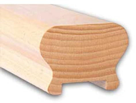 Handlauf Holz omega 43 x 62 mm mit Nut 31 x 7 mm Eiche roh 3000 mm