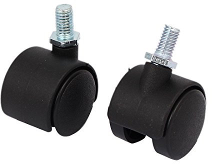 sourcing map 2 Stück 1 Zoll Zwilling Rad M8 Gewinde Stange Stecker Trolley Bremse Kastor de