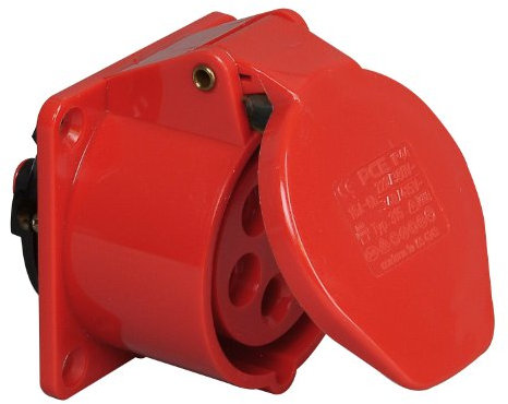 Kopp 113300002 CEE Anbausteckdose, 5-polig, 16 A, 400 V, rot