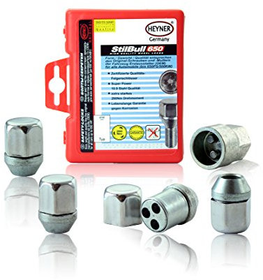 HEYNER Locking Wheel Nuts M12x1.25 Fits Nissan Qashqai Models 2006 To 2013 Set 4 Locks Alloys Antitheft Protection Bolts RA1