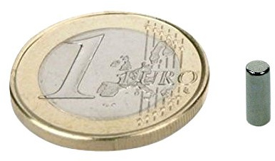 20 x Stabmagnet / Magnetstab Ø 3 x 6 mm Neodym N48, Nickel - hält 400 g - starker Powermagnet/Supermagnet/Permanentmagnet mit extremer Haftkraft, für Kühlschrank, Magnet Glasboards, Magnettafel, Pinnwand, Whiteboard