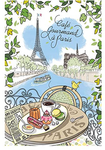 Geschirrtuch Paris Café gourmand Blanc 48 X 72 weiß 48 x 72 cm Winkler