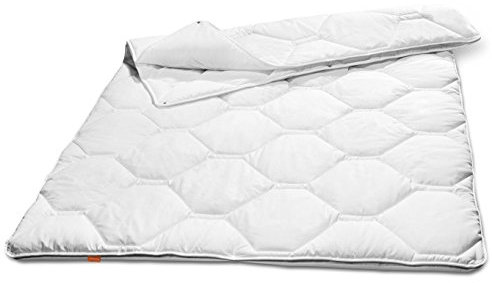 sleepling 190104 Komfort 360 Bettdecke Made in Germany Baumwolle Satin 4-Jahreszeiten 200 x 200 cm, weiß