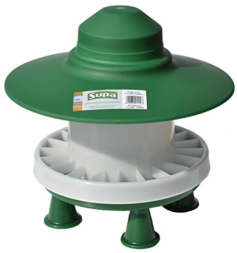 Other Supa Ringwood Outdoor Poultry Feeder With Fins, Detachable Legs & Rain Hood, Holds Approximately 2.5kg. Premium Quality Feeder, Made In The UK