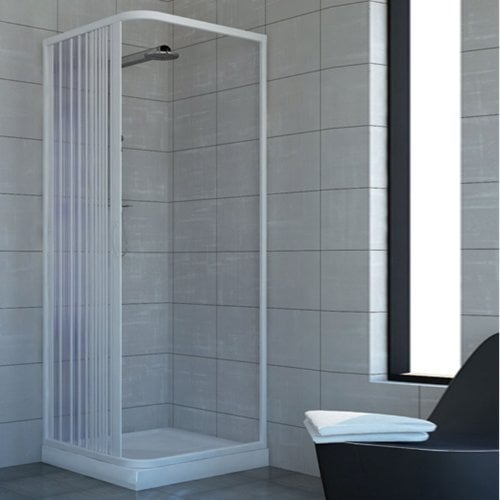 ROLLPLAST PINTO Mampara de Ducha 80x100 CM 185 de PVC Mod. Acquario con Apertura Lateral