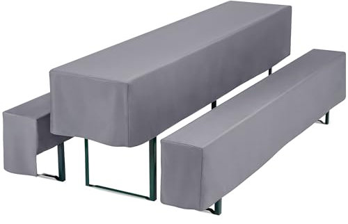 Gräfenstayn® Valentin - Biertischhussen-Set 3 TLG für Bierzeltgarnitur - 50cm oder 70cm Tischbreite - mit Öko-Tex Siegel Standard 100 : Geprüftes Vertrauen 30574 (Anthrazit, 50x220cm)