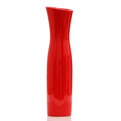 Rote Porzellan Vase Modern, Stilvoller Cheongsam Keramik Blumen Behälter, Einfache Kleine Deko, Ideale Dekoration Für Haushalt, Büro, Hochzeit, Partei