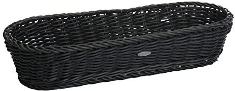 Westmark Mehrzweck-/Baguettekorb, geeignet für Hotel und Gastronomie, Oval, ca. 40 x 16 x8 cm, Synthetikfaser, Saleen Edition, Schwarz, 02051719101