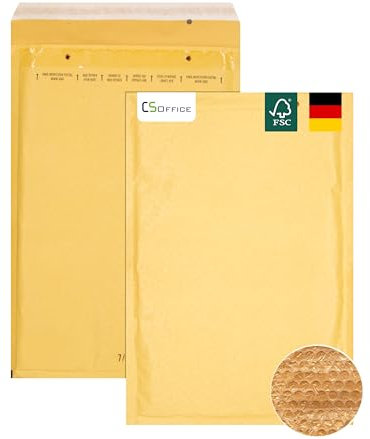 MADE IN GERMANY 5 Luftpolstertaschen Typ G haftklebende Luftpolstertasche CS Webkontor, Typ G Luftpolsterumschlag in braun für Briefe, Geschäftspost, tägliche Korrespondenz, Mailings usw.
