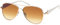 styleBREAKER Damen Sonnenbrille in Pilotenform mit getönten Verlaufsgläsern | Metallrahmen mit Strassstein und lackierten Bügeln | UV400 Schutz, Gestell Gold-Weiß/Glas Braun verlaufend