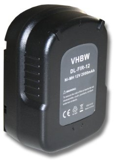 vhbw Battery compatible with Black & Decker HP12KD, HP9019K, HP128F3B, HP12K, HP126K, HPD1200, HPD1202 Power Tools (2000 mAh, NiMH, 12 V)