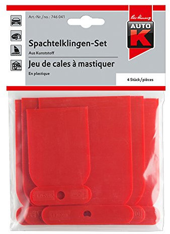 Lames Plastique - Spatules pour mastic de carrossier (Set de Lames plastiques ou métal largeur 5 / 5 / 10 et 12 cms)