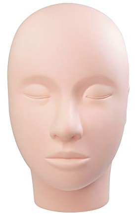 LASHVIEW Lash Mannequin Head, Practice Training Head,for Make Up and Lash Extention,Cosmetology Doll Face Head,Soft-Touch Rubber Practice Head,Easy to Clean by Skincare Essential Oil.