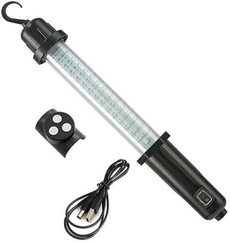 Voche Superbright 100 LED Rechargeable Cordless Worklight Garage Inspection Lamp - USB Charger and Magnetic Mounting Bracket Included