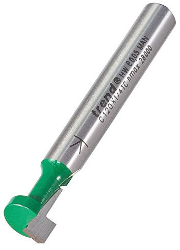 Trend CraftPro Schlüsselloch-Fräser-Bit, 1/4-Zoll-Schaft, 4,5 mm Schnitttiefe und 9,5 mm Schnittdurchmesser, Wolframkarbidspitze, C120 x 1/4TC
