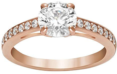 SWAROVSKI Bague ronde Attract - Plaqué or rose, Cristal, Aucune pierre précieuse