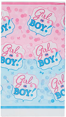 amscan (PKT) 1 Nappe en Plastique pour révéler Le Sexe garçon ou Fille 1,37 m x 2,6 m