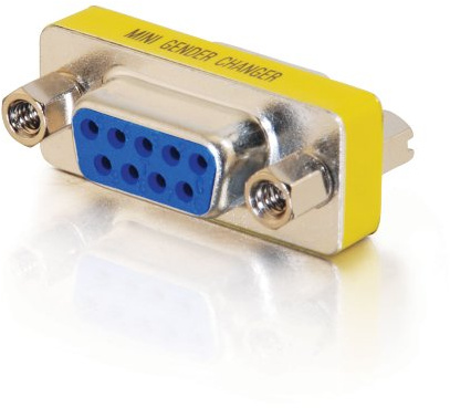 C2G 02781 DB9 F/F Serial RS232 Mini Gender Changer/Coupler, Nickel 1.5 Inch