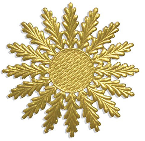 Stern Medaillon Weihnachtsstern Strahlenrosette, 12 x 12 cm, gold, 3 Stück, aus geprägtem Papier