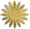 Stern Medaillon Weihnachtsstern Strahlenrosette, 12 x 12 cm, gold, 3 Stück, aus geprägtem Papier