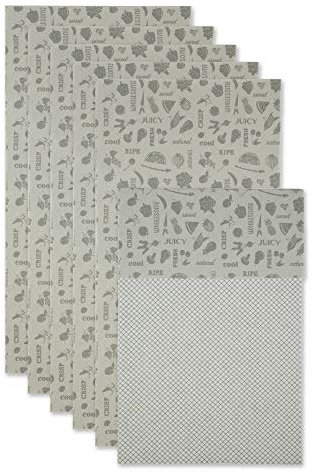 DII Kitchen Millennium Non Adhesive Cut to Fit Machine Washable Fridge Liner For Drawers, Bins, Trays, Protect Produce, Set of 6, 12 x 24 - Gray