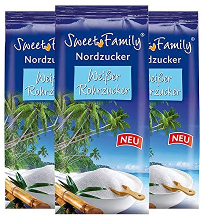 Sweet Family Wei?er Rohrzucker, 500g 3er Pack