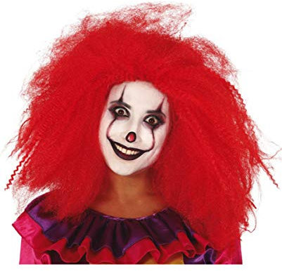 Horror-Shop Langhaarige Rote Clownsperücke als Kostümaccessoire für Karneval und Halloween
