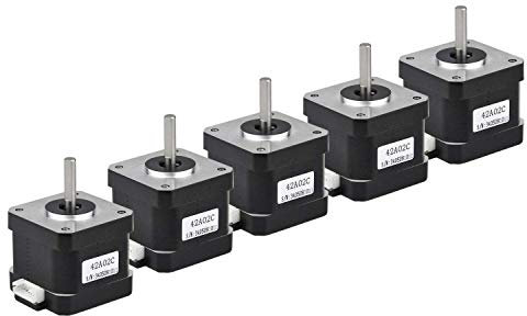 Rtelligent 42A02C Schrittmotor 2 Phasen Nema 17 Arduino Mini Stepping 42 Ncm 1,5 A Strom 38 mm Länge Bipolar 4,5 mm Welle mit 30 cm Kabel für 3D-Druck CNC (42A02C-XH2.54, 5)