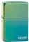 Zippo Pocket Lighter, Brass, Teal Logo, One Size