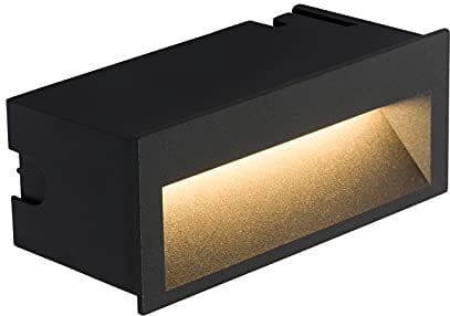 DAWALIGHT Applique da Incasso per Esterno IP65 Impermeabile Rettangolo Segnapasso LED 4W 3000K Bianco caldo Luce da Scala per Giardino Scale Corridoio, Alluminio, Grigio scuro