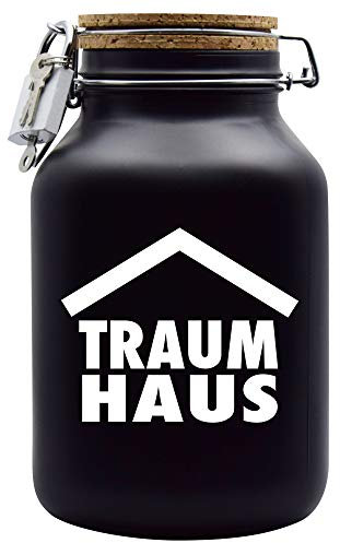 Spardose Traumhaus Geld Geschenk Idee Schwarz XXL
