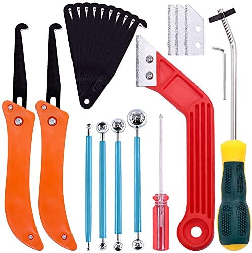 Keadic 22 Pcs Grout Removal Tool Set: Grout Saw Knife, Hand Saw, Tile Joint Cleaning Brush, Caulking Edge Tool for Joints, Seams, Corners