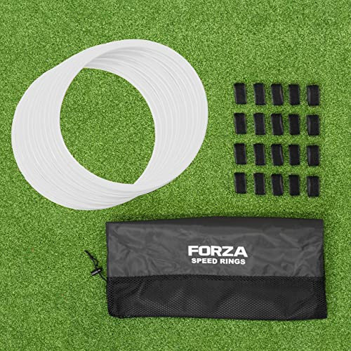 FORZA Agility Rings [Pack of 12] | Football Training Equipment | Multi-Sport Agility Ring Set | Speed Ladder Agility Hurdles | Fitness Equipment | Sports Equipment (White)