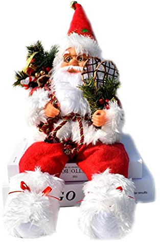HUSHUI Weihnachtssitzende Figur Stehender Weihnachtsmann,Weihnachtsvitrine Dekoration Sitzender Weihnachtsmann Puppe Fenstereinrichtung Ornament