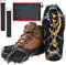 Steigeisen Ice Schuhkrallen Schuhgrödel Klampen mit 19 Edelstahl Zähne Spikes,Eisspikes, Schneekette, Grödel und Spikes für Bergschuhe Klettern Bergsteigen Trekking Winter Outdoor(L)
