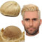 Echthaar Toupet für Männer,Yanahair Glattes Haar dünne französische Spitze Gebleicht Knoten natürlichen Haaransatz Perücken Haarsystem Europäische Echthaar Toupet Perücke Mann(10x8,#613 blonde)