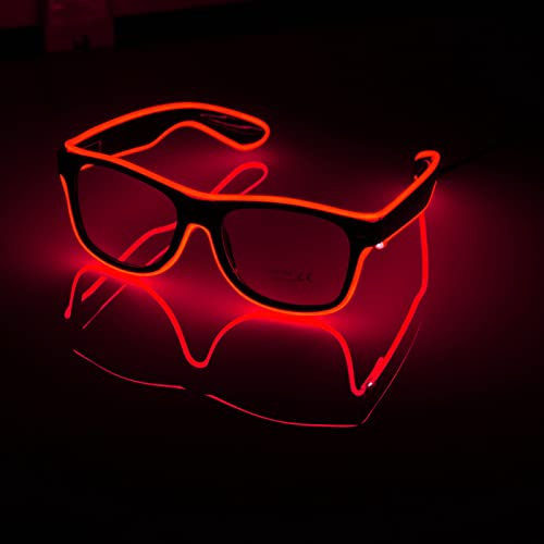 flintronic LED Leuchtende Brille, Wire Neon Rave Brille,Flashing LED Sonnenbrille Kostüme für Cosplay, Bar, Club, Partybrille, Geschenk, Party Gadgets, EDM, Halloween