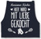 Schürze - Kochschürze - Hier wird mit Liebe gekocht mit Name I Geschenk Kochen - 85x69 - Navy Blau - personalisierte küchenschürze damen kochschuerze dame küche sprüche kochschürzen