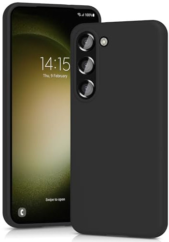 YATWIN Silicone Case for Samsung Galaxy S23 5G, Soft-Touch, Shockproof, DustProof, Antiskid Full Body Armour Phone Cover for Samsung Galaxy S23 5G - Black