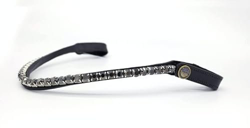 BRIDLERY Stirnriemen Stunning Black Slim Farbe Braun, Größe Warmblut