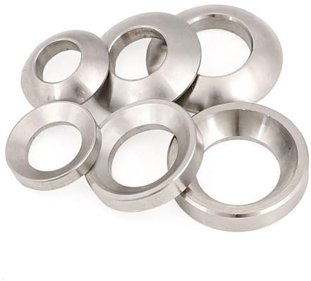 DHAEY SeroNi 5/10pcs Conico Sferico Rondella M6 M8 M10 M12 M16 M20 M24 Rondella Svasata in Acciaio Inox Concavo Convesso Cono Guarnizione in Acciaio al Carbonio(Conical Stainless,M6 (10Pcs))