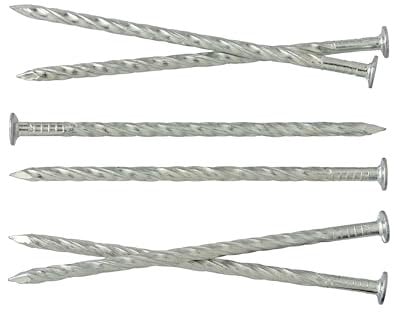 4mm x 120mm Extra Strong Hardened Heavy Duty Galvanised Square Twisted Nails for Constructions and Woodwork (Pack of 50)