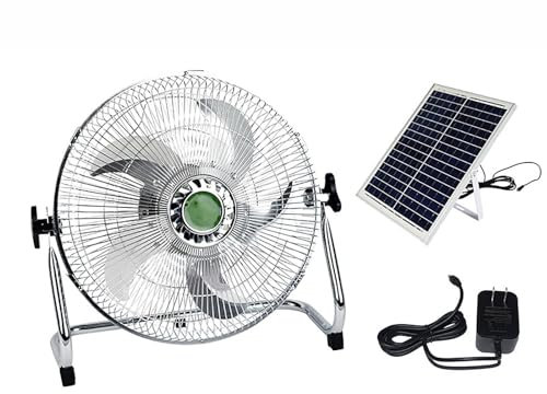 2024 Ventilador de carga solar,Ventilador de camping silencioso de alta velocidad,Ventilador de pie,Uso for el hogar, dormitorio al aire libre/en el interior,con 12 velocidades,USB ( Color : White , S